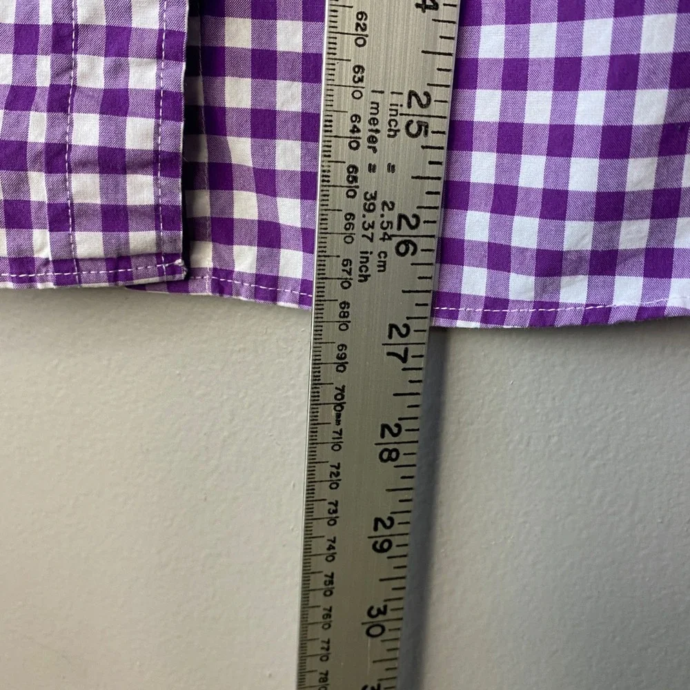 J.Crew The Perfect Shirt Womens Purple Gingham Check Button Down Long Sleeve M - Picture 7 of 11